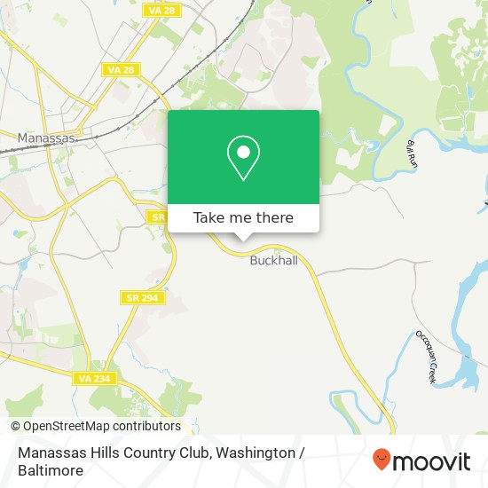 Manassas Hills Country Club map