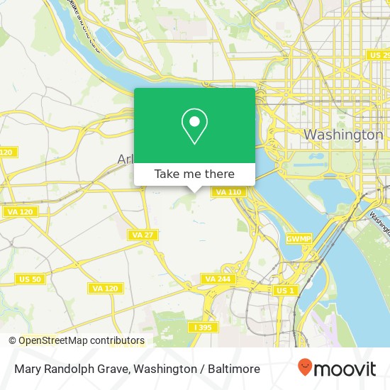 Mary Randolph Grave map