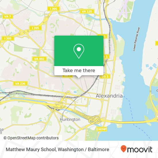 Matthew Maury School map