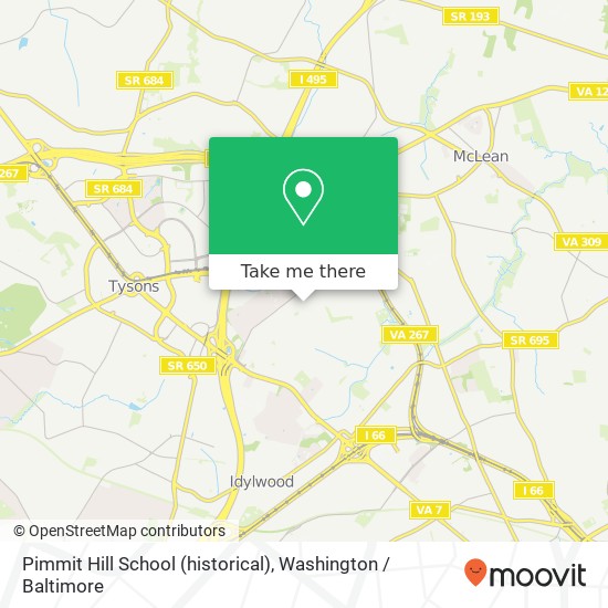 Pimmit Hill School (historical) map