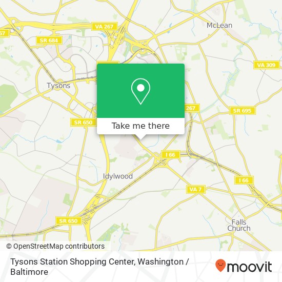 Mapa de Tysons Station Shopping Center