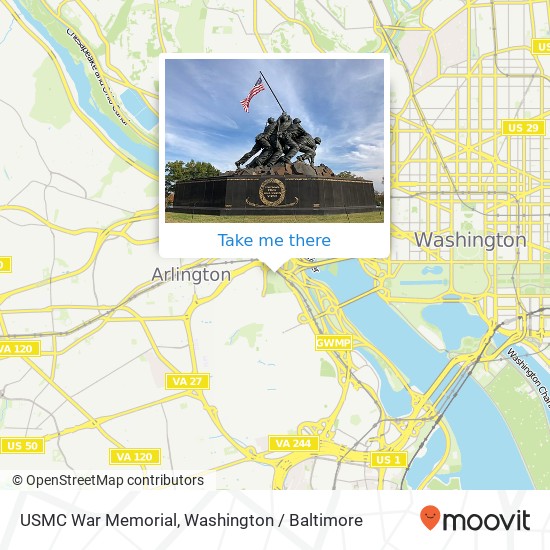 Mapa de USMC War Memorial