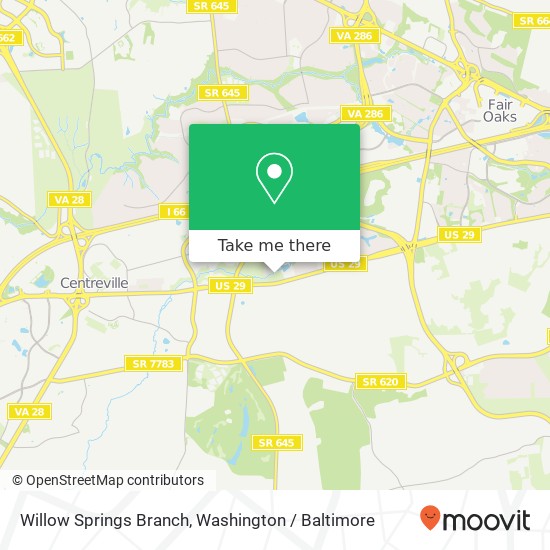 Willow Springs Branch map