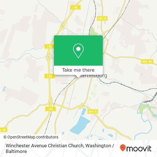 Winchester Avenue Christian Church map