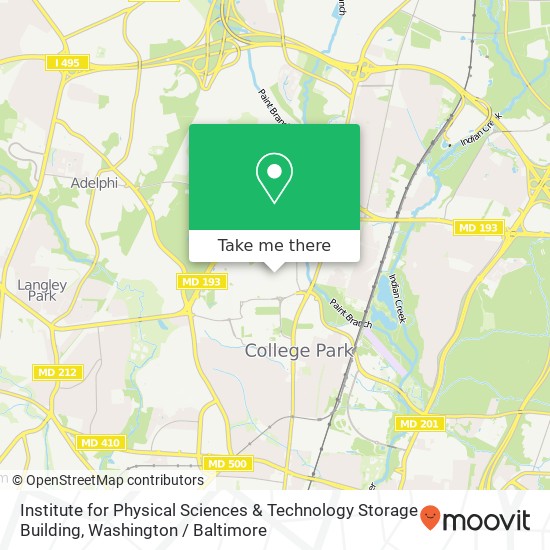 Institute for Physical Sciences & Technology Storage Building map