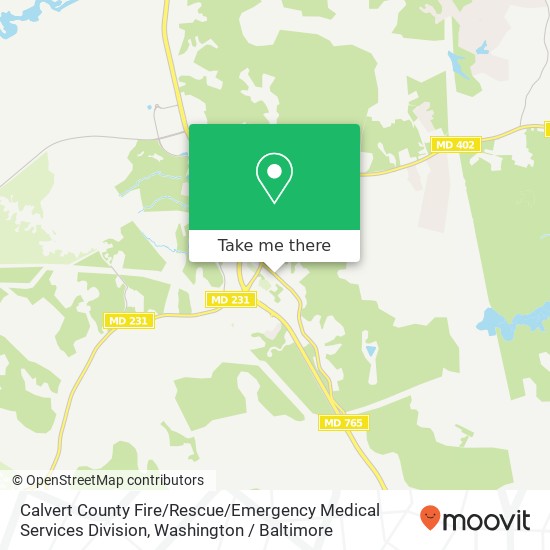 Calvert County Fire / Rescue / Emergency Medical Services Division map