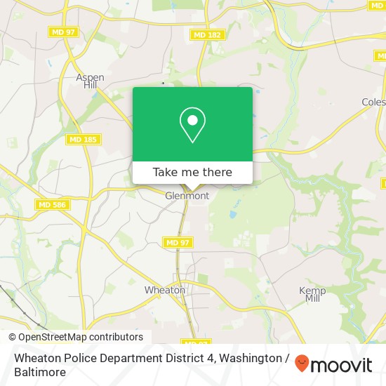 Mapa de Wheaton Police Department District 4