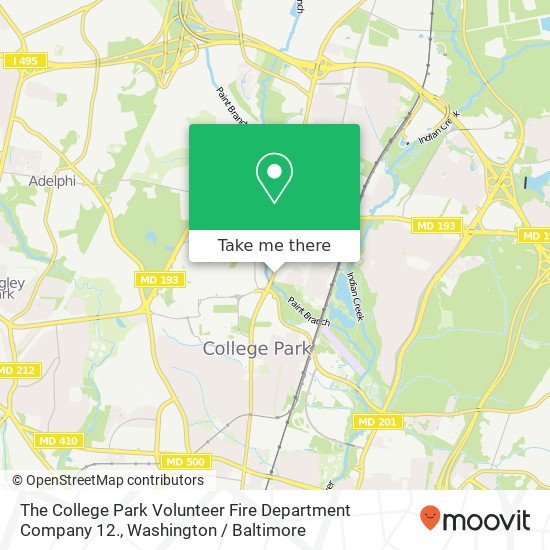 Mapa de The College Park Volunteer Fire Department Company 12.