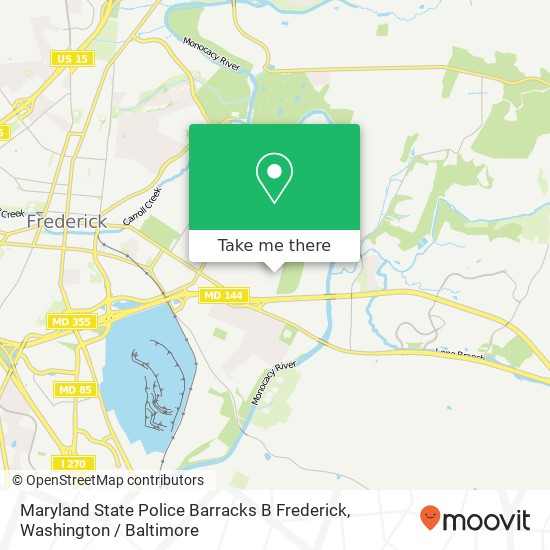 Maryland State Police Barracks B Frederick map