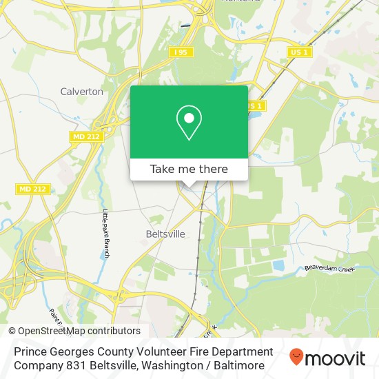Prince Georges County Volunteer Fire Department Company 831 Beltsville map