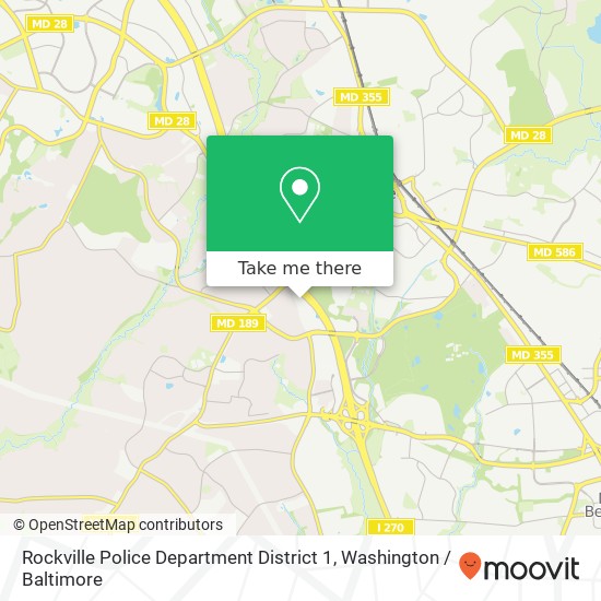 Rockville Police Department District 1 map