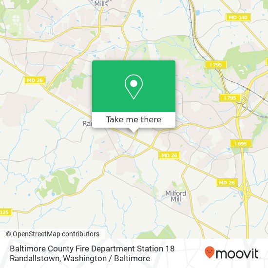 Mapa de Baltimore County Fire Department Station 18 Randallstown
