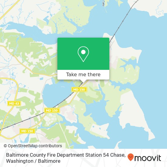 Mapa de Baltimore County Fire Department Station 54 Chase