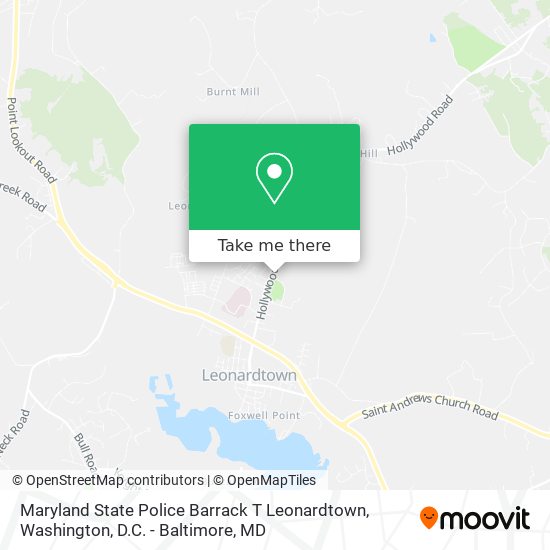 Mapa de Maryland State Police Barrack T Leonardtown