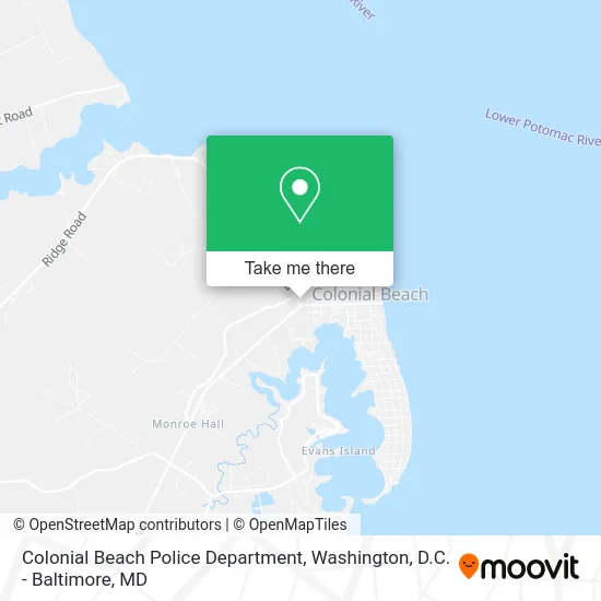 Colonial Beach Police Department map