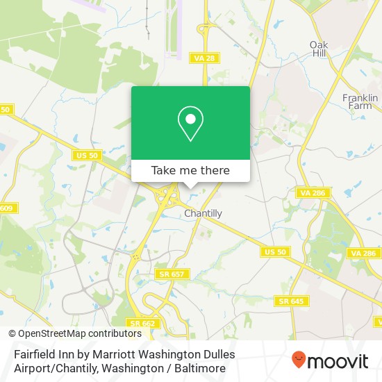 Mapa de Fairfield Inn by Marriott Washington Dulles Airport / Chantily