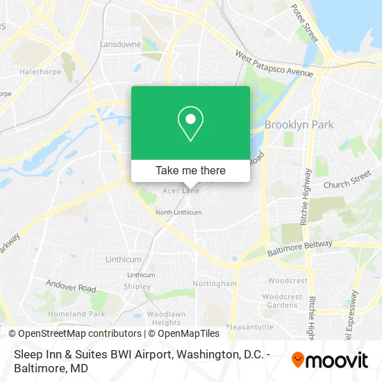 Sleep Inn & Suites BWI Airport map