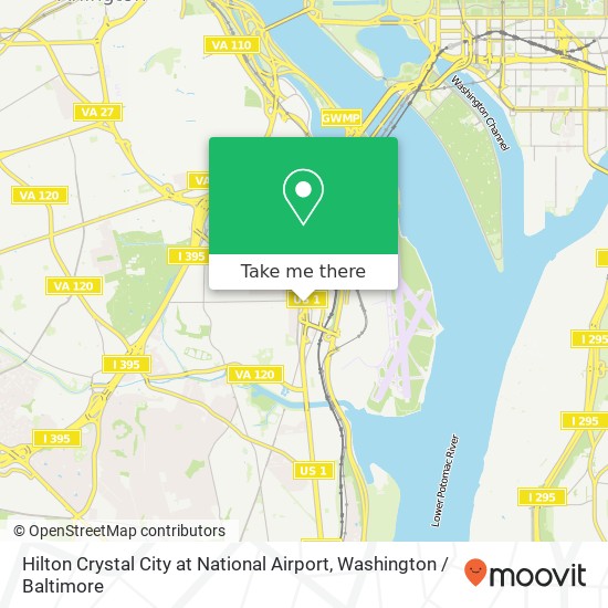 Mapa de Hilton Crystal City at National Airport