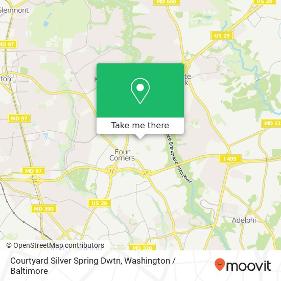 Mapa de Courtyard Silver Spring Dwtn