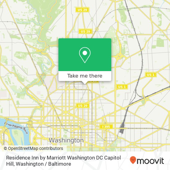 Mapa de Residence Inn by Marriott Washington DC Capitol Hill