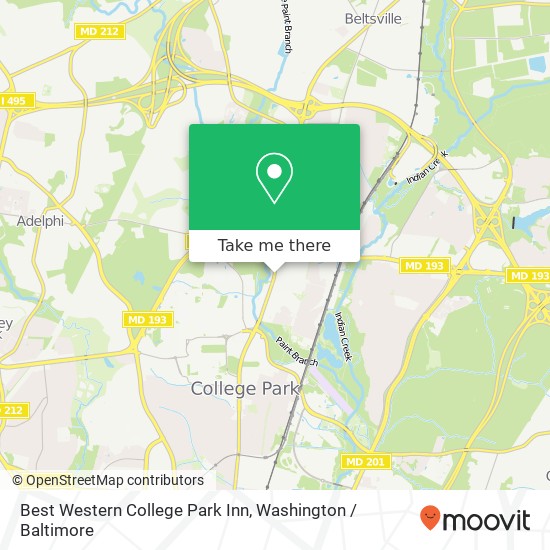Best Western College Park Inn map