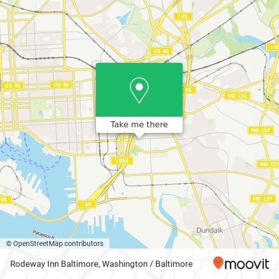 Rodeway Inn Baltimore map