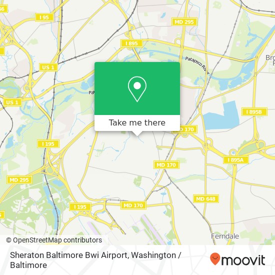 Mapa de Sheraton Baltimore Bwi Airport