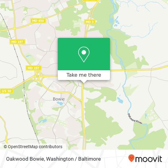 Oakwood Bowie map