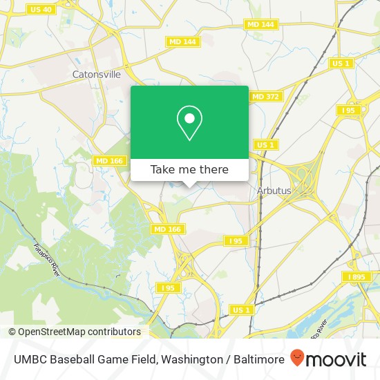 UMBC Baseball Game Field map
