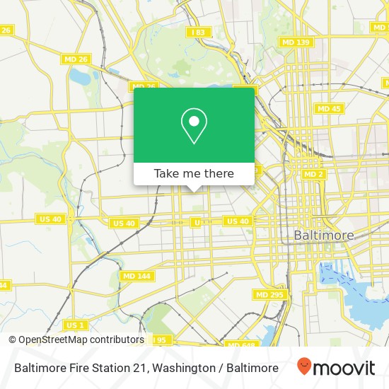 Baltimore Fire Station 21 map