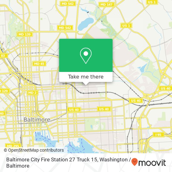 Mapa de Baltimore City Fire Station 27 Truck 15