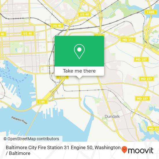 Baltimore City Fire Station 31 Engine 50 map