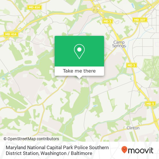 Maryland National Capital Park Police Southern District Station map