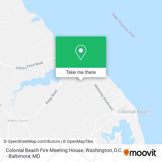 Colonial Beach Fire Meeting House map