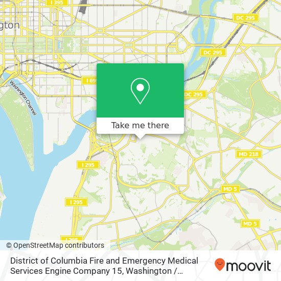 District of Columbia Fire and Emergency Medical Services Engine Company 15 map