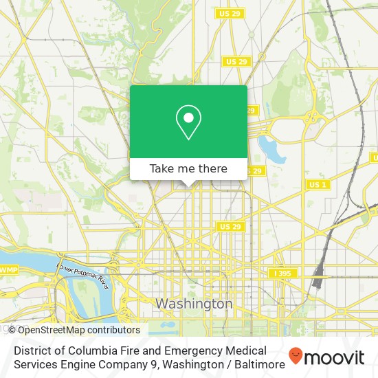 Mapa de District of Columbia Fire and Emergency Medical Services Engine Company 9