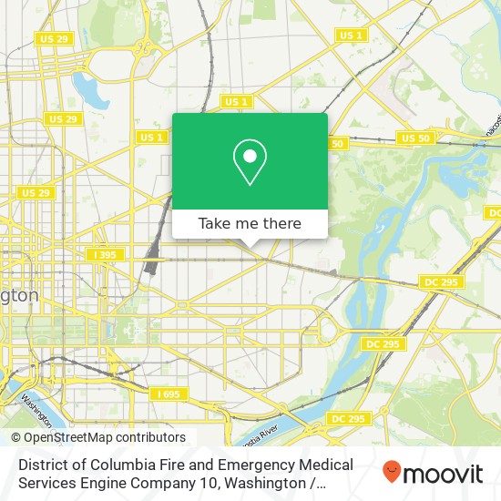 District of Columbia Fire and Emergency Medical Services Engine Company 10 map