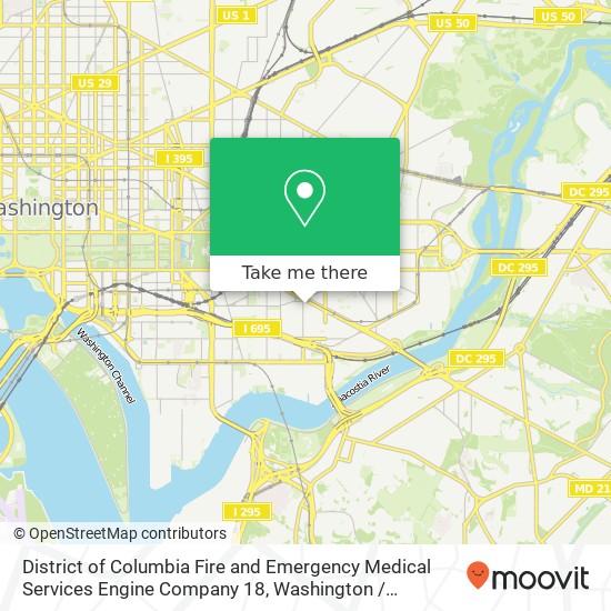 District of Columbia Fire and Emergency Medical Services Engine Company 18 map