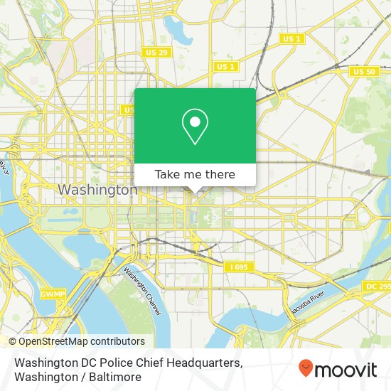 Mapa de Washington DC Police Chief Headquarters