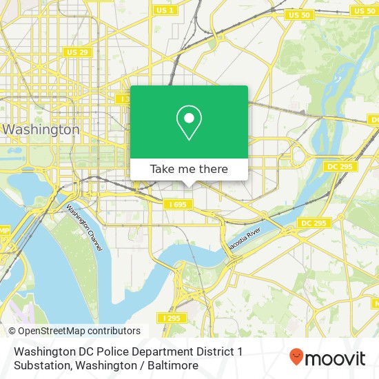 Washington DC Police Department District 1 Substation map