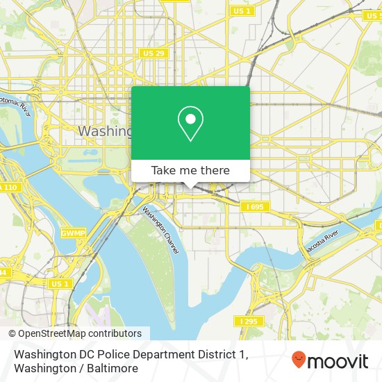 Washington DC Police Department District 1 map
