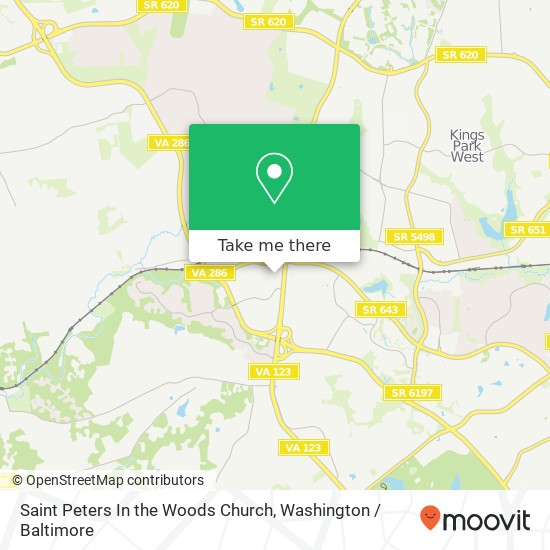 Saint Peters In the Woods Church map