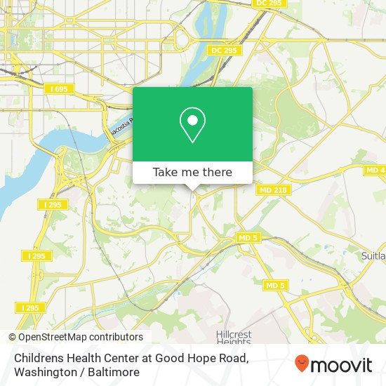 Childrens Health Center at Good Hope Road map