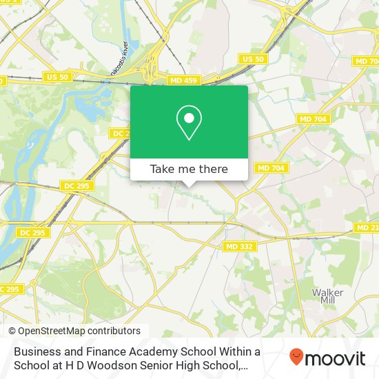 Mapa de Business and Finance Academy School Within a School at H D Woodson Senior High School