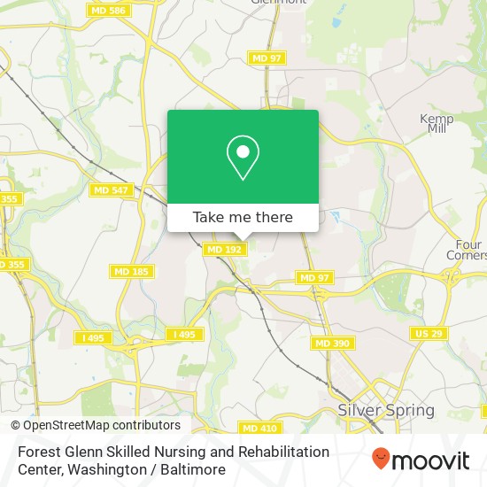 Forest Glenn Skilled Nursing and Rehabilitation Center map