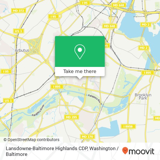 Lansdowne-Baltimore Highlands CDP map