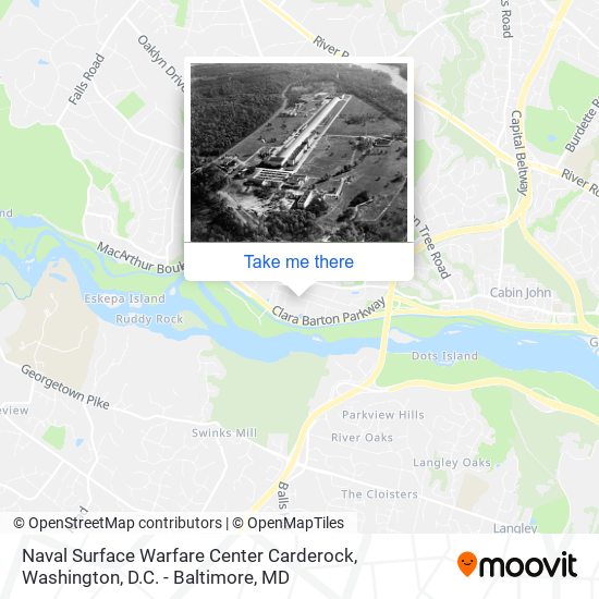 Mapa de Naval Surface Warfare Center Carderock
