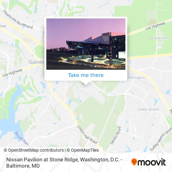 Nissan Pavilion at Stone Ridge map