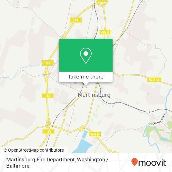 Mapa de Martinsburg Fire Department