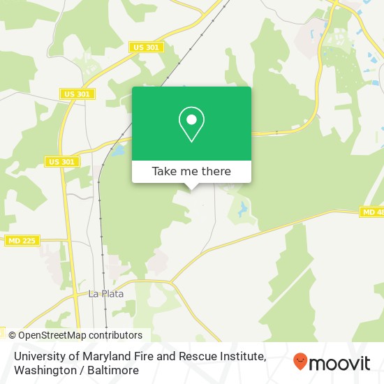 Mapa de University of Maryland Fire and Rescue Institute